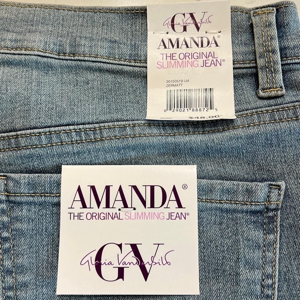 Gloria Vanderbilt Amanda Slimming Jeans Tapered Leg Size 14 NWT - Picture 6 of 11